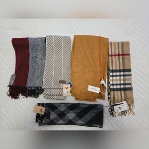 New Unisex Multi-Color Scarf Collection (5 pieces)